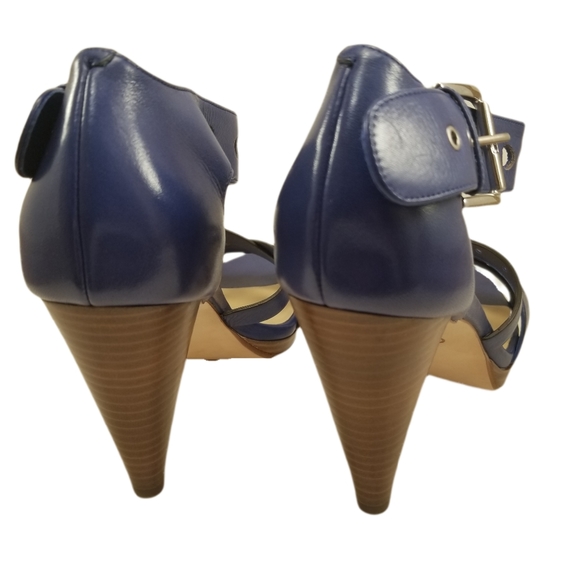 Sale 🔖 NEW Cole Haan Blue Whitney Heel Leather Sandal - Picture 7 of 11